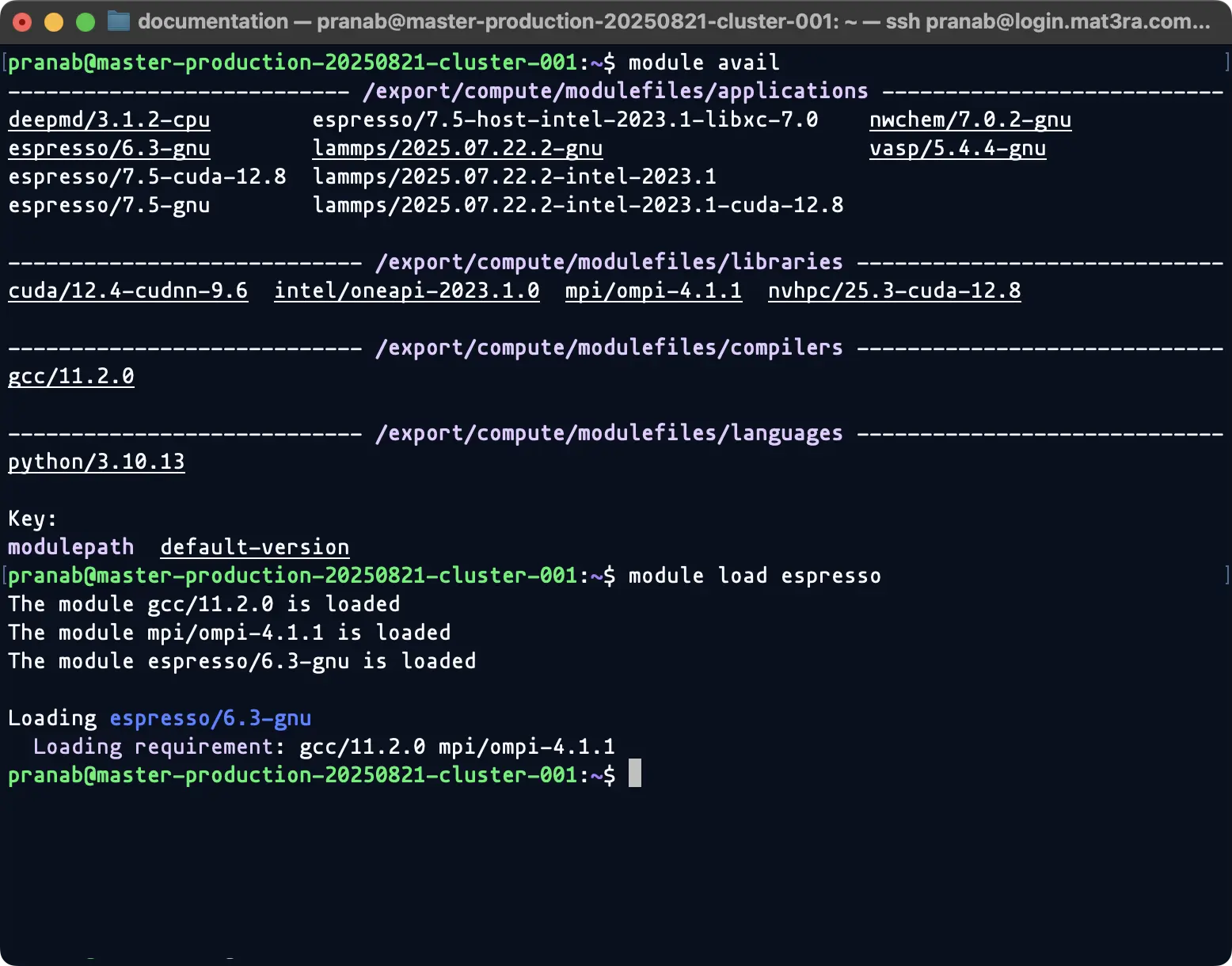 Load application with modulefile Load application with modulefile